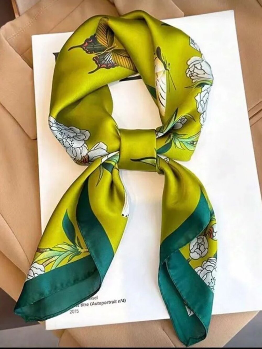 Green Floral ScarfN1343